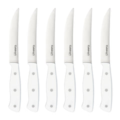 Classic Matte White Triple Rivet 6 Piece Steak Knife Set