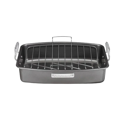 Roasting And Lasagna Pans 17" x 13" Nonstick Roaster with V-Rack