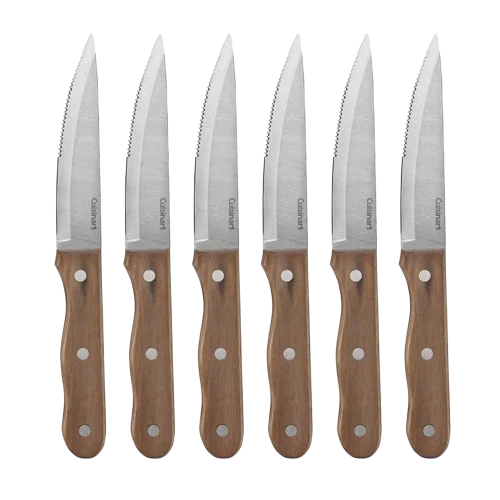 6 Piece Triple Rivet Walnut Steak Knife Set