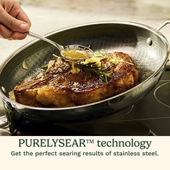 FusionPlus™ Stainless Steel 12" Wok with Lid and Helper Handle