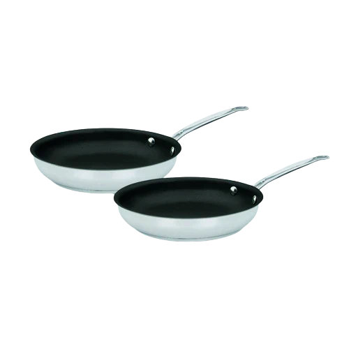 Chef's Classic™ Stainless Set of 2 Non-Stick Skillets (9" Skillet & 11" Skillet)