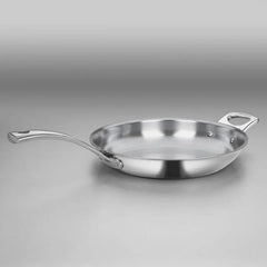 French Classic Tri-Ply Stainless Cookware 12" Frying Pan with Helper Handle