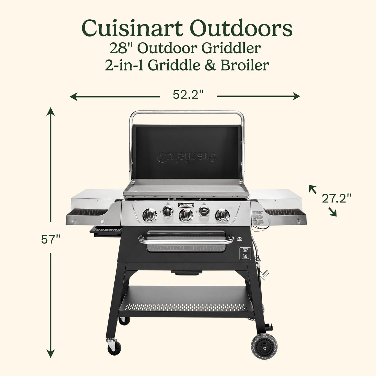 28" Outdoor Griddler™ - 2-in-1 Griddle & Broiler