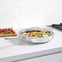 PureClad™ Triple-Ply 12" Stainless Steel Skillet with Helper Handle and Cover
